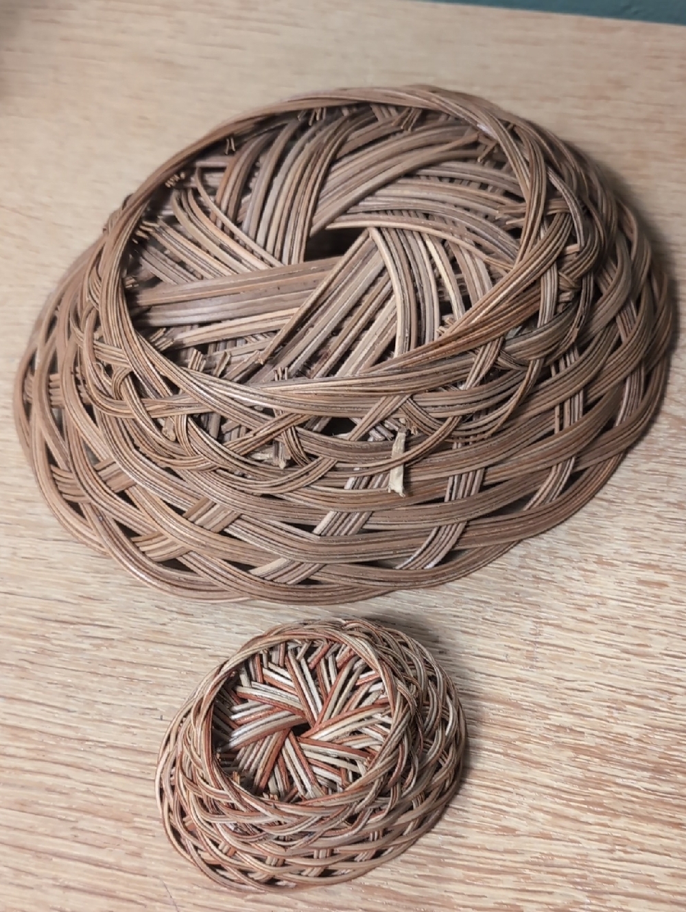 Woven Rattan Decorative Basket Set Natural Brown - Picture 3 of 4